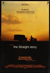 3z757 STRAIGHT STORY DS 1sh '99 David Lynch, Walt Disney, riding lawnmower & sunset!