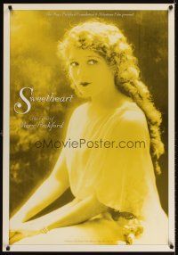 3z770 SWEETHEART: THE FILMS OF MARY PICKFORD 1sh '97 cool image of pretty actress!