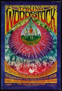 3z774 TAKING WOODSTOCK advance DS 1sh '09 Ang Lee, cool psychedelic design & art!