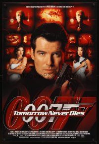 3z804 TOMORROW NEVER DIES 1sh '97 Pierce Brosnan as Bond, Michelle Yeoh, Teri Hatcher!