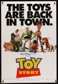 3z813 TOY STORY DS 1sh '95 Disney & Pixar cartoon, great image of Buzz, Woody & cast!