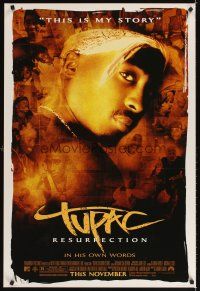 3z830 TUPAC: RESURRECTION advance DS 1sh '03 Shakur, most beloved hip-hop MC of all time!