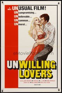 3z845 UNWILLING LOVERS 1sh '77 uncompromising, unbelievable, great art of very sexy Jody Maxwell!