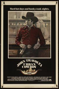 3z846 URBAN COWBOY 1sh '80 great image of John Travolta in cowboy hat with Lone Star beer!