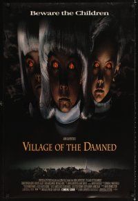 3z854 VILLAGE OF THE DAMNED advance DS 1sh '95 John Carpenter horror, cool image of creepy kids!