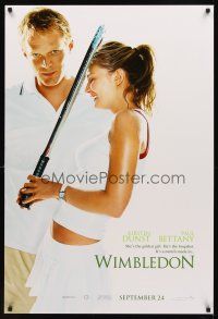 3z877 WIMBLEDON teaser DS 1sh '04 Paul Bettany, Sam Neill, sexy tennis player Kirsten Dunst!
