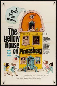 3z893 YELLOW HOUSE ON PINNASBERG 1sh '70 Das gelb Haus am Pinnasberg, phallic Hohmann art!