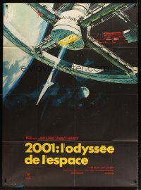 3x595 2001: A SPACE ODYSSEY French 1p R70s Stanley Kubrick, art of space wheel by Bob McCall!