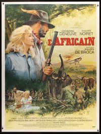 3x602 AFRICAN French 1p '83 art of hunters Catherine Deneuve & Philippe Noiret by Jean Mascii!