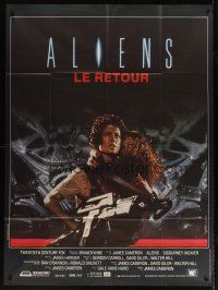 3x606 ALIENS French 1p '86 James Cameron, close up of Sigourney Weaver carrying little girl!