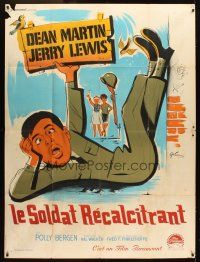 3x617 AT WAR WITH THE ARMY French 1p R60s different art of wacky Jerry Lewis by Boris Grinsson!