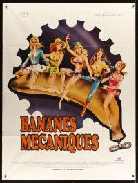 3x682 CLOCKWORK BANANAS French 1p '72 wacky sex spoof, Marty art of sexy girls on giant banana!