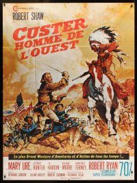 3x693 CUSTER OF THE WEST French 1p '68 art of Robert Shaw vs Indians at Battle of Little Big Horn!