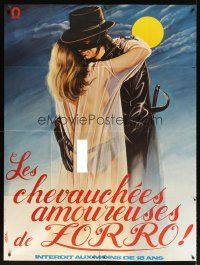 3x720 EROTIC ADVENTURES OF ZORRO French 1p '72 sexy rated Z masked hero, best different Loris art!