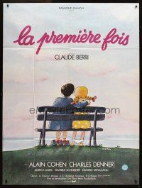 3x734 FIRST TIME French 1p '76 Claude Berri's La Premiere Fois, great art by Blachon!