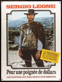 3x735 FISTFUL OF DOLLARS French 1p R70s Sergio Leone classic, great portrait of Clint Eastwood!