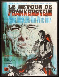3x742 FRANKENSTEIN MUST BE DESTROYED French 1p '70 diffrent art of Cushing & monster by Mascii!