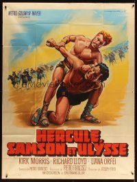 3x769 HERCULES, SAMSON, & ULYSSES French 1p '65 great different artwork by Roger Soubie!
