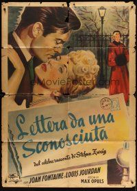 3x485 LETTER FROM AN UNKNOWN WOMAN Italian 1p '48 different art of Joan Fontaine & Louis Jourdan!