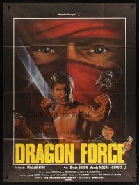 3x888 POWERFORCE French 1p '82 Dragon Force, cool kung fu artwork of Bruce Baron & Bruce Li!!