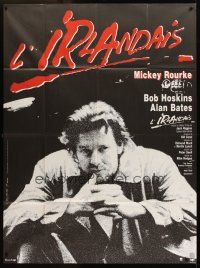3x889 PRAYER FOR THE DYING French 1p '87 different image of Mickey Rourke, art by Janiszewski!