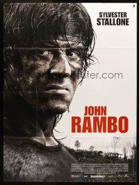 3x898 RAMBO French 1p '08 great super close up of tough Sylvester Stallone, John Rambo!