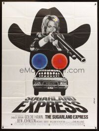 3x938 SUGARLAND EXPRESS French 1p '74 Steven Spielberg, different art of Goldie Hawn by Basha!