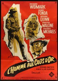 3x983 WARLOCK French 1p '59 cowboys Henry Fonda & Richard Widmark, different Grinsson art!