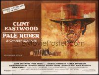 3x559 PALE RIDER advance French 8p '85 great artwork of cowboy Clint Eastwood by C. Michael Dudash!