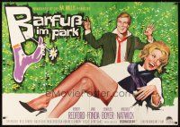 3x199 BAREFOOT IN THE PARK German 33x47 '67 different artwork of Robert Redford & sexy Jane Fonda!