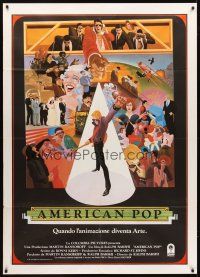 3x395 AMERICAN POP Italian 1p '81 cool rock & roll art by Wilson McClean & Ralph Bakshi!