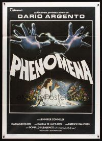3x417 CREEPERS Italian 1p '85 Dario Argento's Phenomena, best art of Jennifer Connelly by Sciotti!