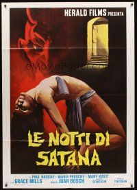 3x434 EXORCISM Italian 1p '76 Paul Naschy, wild horror art of sexy near-naked girl & Satan!