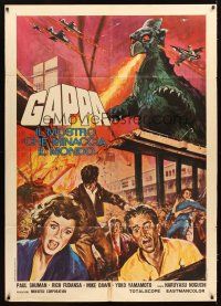 3x447 GAPPA, THE TRIPHIBIAN MONSTER Italian 1p '70 Daikyoju Gappa, different rubbery monster art!