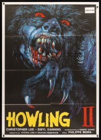 3x460 HOWLING II Italian 1p 1989 cool and different Josh Kirby werewolf monster art!