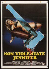 3x464 I SPIT ON YOUR GRAVE Italian 1p '84 different Enzo Sciotti art of tortured woman & hatchet!