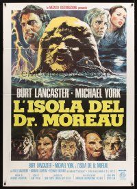 3x470 ISLAND OF DR. MOREAU Italian 1p '77 mad scientist Burt Lancaster, cool monster art!
