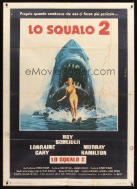 3x471 JAWS 2 Italian 1p '78 great art of the killer great white shark attacking sexy swimmer!
