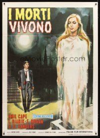 3x533 SWEET SOUND OF DEATH Italian 1p '65 art of man in suit watching sexy ghost rise from grave!