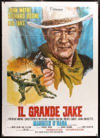 3x352 BIG JAKE Italian 2p '71 different art of John Wayne shooting gun by Averardo Ciriello!
