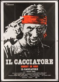 3x359 DEER HUNTER Italian 2p '79 art of Robert De Niro w/gun to his head, Michael Cimino
