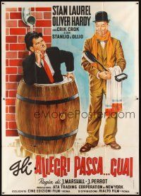 3x364 GLI ALLEGRI PASSA...GUAI Italian 2p '67 great different art of Stan Laurel & Oliver Hardy!