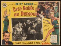 3x230 BEAUTIFUL BLONDE FROM BASHFUL BEND Mexican LC '49 crowd watches Betty Grable play checkers!