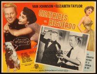 3x232 BIG HANGOVER Mexican LC '50 images of pretty Elizabeth Taylor & Van Johnson in borders!