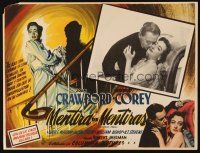 3x281 HARRIET CRAIG Mexican LC '50 romantic c/u of Joan Crawford & Wendell Corey, cool border art!