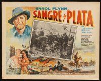 3x323 SILVER RIVER Mexican LC R50s Errol Flynn watches soldiers brawling in tent, cool border art!
