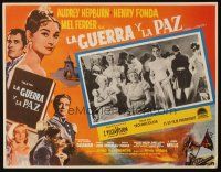 3x345 WAR & PEACE Mexican LC '60 close up of beautiful Audrey Hepburn, Leo Tolstoy epic!