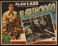 3x347 WHISPERING SMITH Mexican LC '49 far shot of Alan Ladd standing by train!