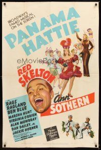 3x178 PANAMA HATTIE style D 1sh '42 art of laughing sailor Red Skelton & sexy dancer Ann Sothern!