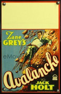 3x008 AVALANCHE WC '28 from Zane Grey's story, artwork of Jack Holt falling down mountainside!